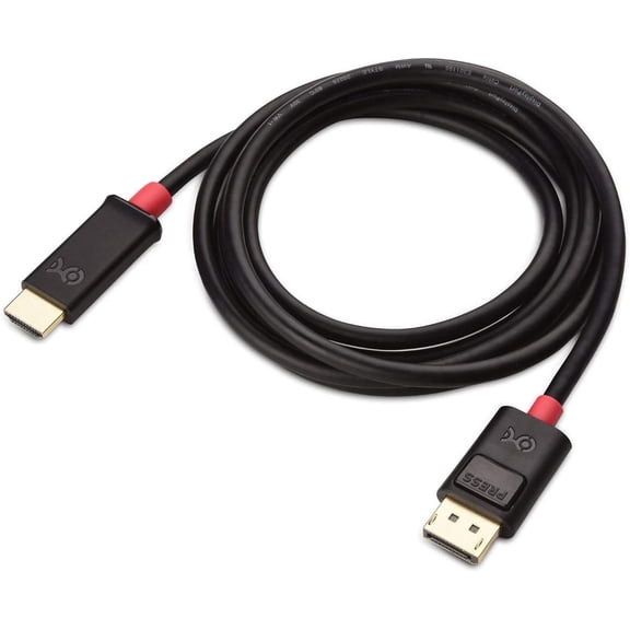 FGTHBF-Unidirectional 4K DisplayPort to HDMI Cable - 6ft, Gold-Plated DP to HDMI Cable, Display Port to HDTV/Monitor/Projector Conversion Cord