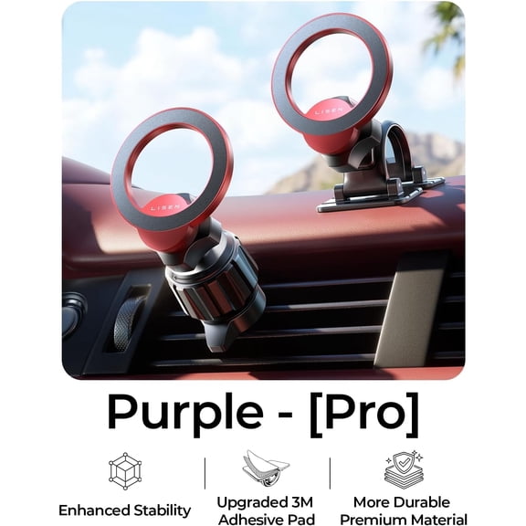 FGTHBF-for MagSafe Car Mount,Car Accessories for Women Men [2025 Ultra] Magnetic Phone Holder for Car 360 Dashboard Vent Phone Mount for Car Organization iPhone 16 15 14 13 12 Pro Plus Mini,Red