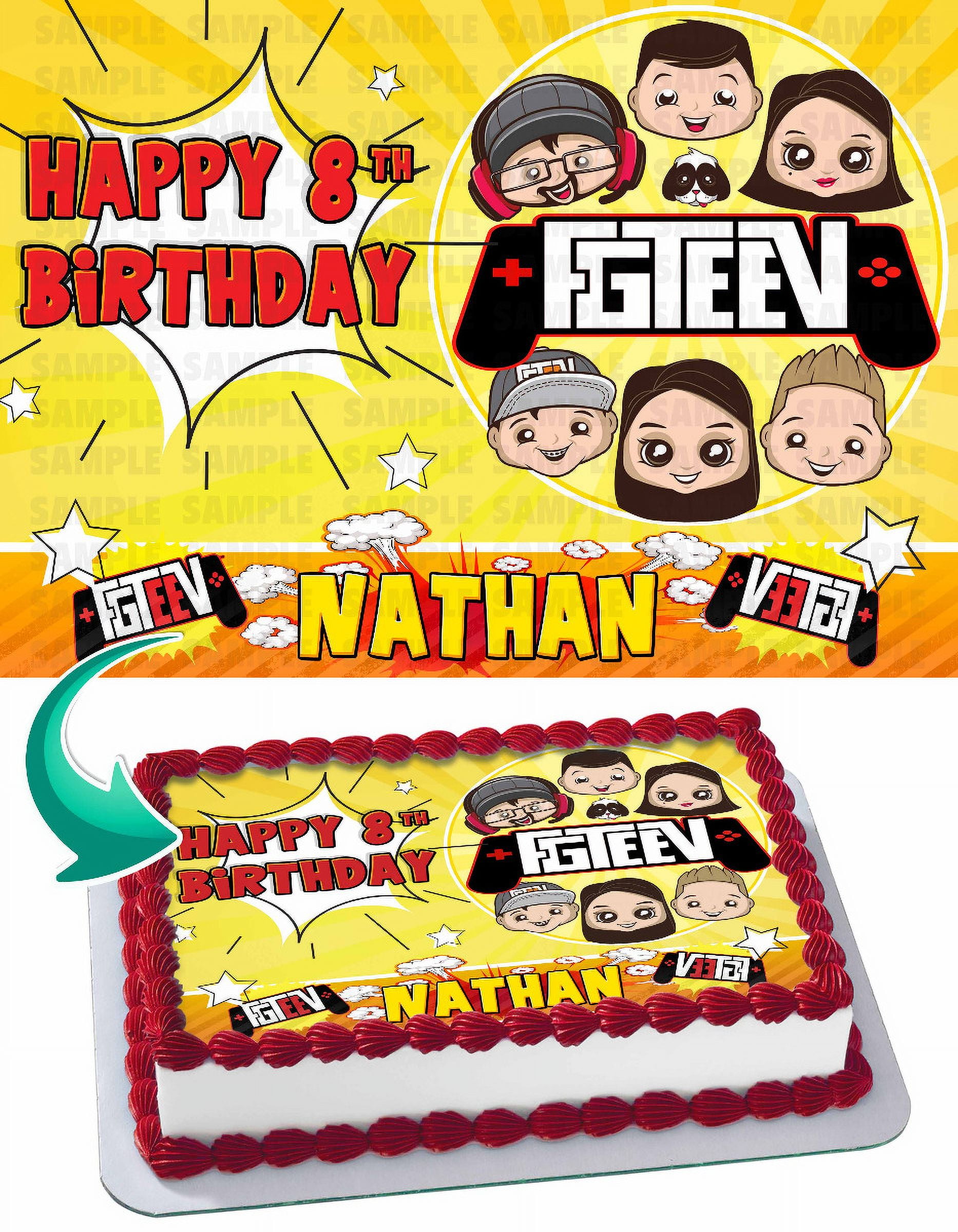FGTeeV 2 Edible Cake Image Topper Personalized Birthday Party 1/4 Sheet