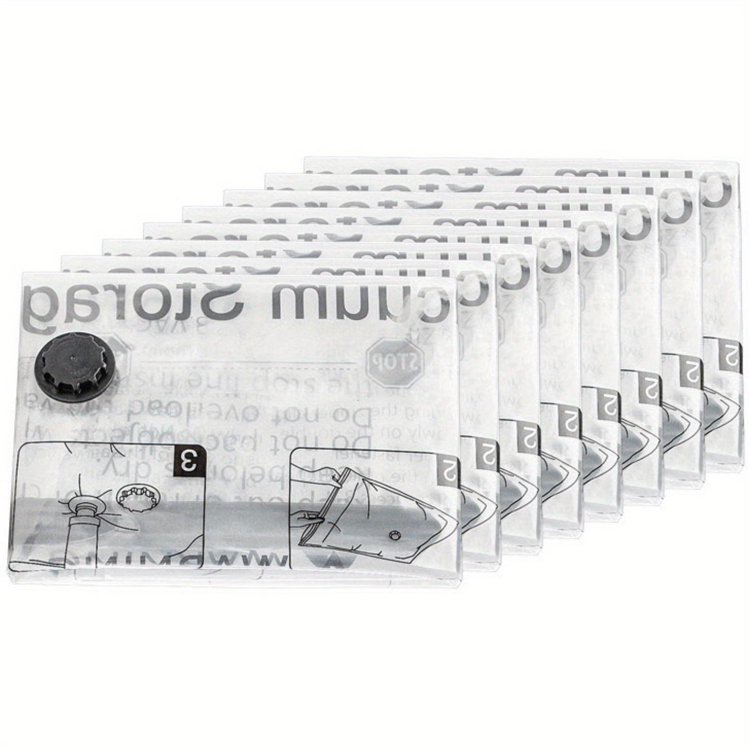 FGUWR Bulk Vacuum Compression Bags Set 8Pack SpaceSaving Solution