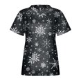 thumbnail image 1 of FGVCTG Christmas Print Women Scrub Tops, V Neck Short Sleeve Double Pocket Uniform Shirts Soft Breathable Casual Work Blouse For Nurse Care Workers Black S, 1 of 3