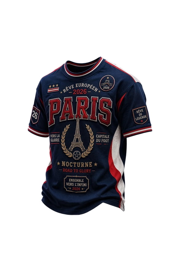 Men France Soccer Jersey,France Rooster Flag Graphic Short Sleeve Football T-Shirt,Quick Dry Breathable Francia Soccer Shirt for Match Day Dark Blue L