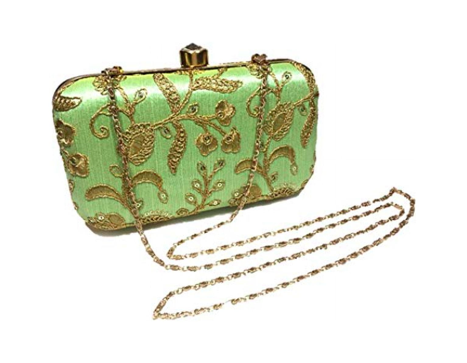 FGX Green Women's Evening Clutch Bags Wedding Purses Formal Party