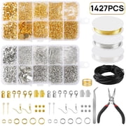 FGY 1427PCS Earring Making Kit Assorted Earring Hooks Jewelry Making Supplies Gold/Silver