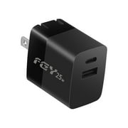 FGY 25W Wall Charger Dual Port USB Fast Charger with Foldable Wall Plug PD3.0 Charging Adapter for iPhone, Samsung (Black)