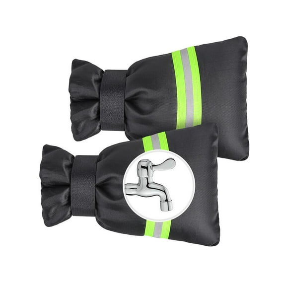 FGY 2PCS Outdoor Faucet Cover Waterproof Faucet Socks Water Tap Cover Faucet Protector for Winter, 8.3” H x 5.9” W - Black