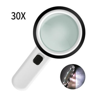 30X Handheld Magnifying Glass, EEEkit 12 LEDs Illuminated Magnifier, High  Power Handheld Lighted Magnifier, Large Double Glass Lens Acrylic  Magnifiers for Seniors Reading, Coins, Stamps, Inspection 