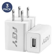 FGY 5V1A Wall Charger Block USB Charger Power Supply Brick Charging Cube Power Adapter Phone Plug for iPhone, Samsung, HTC (3 Pack-White)