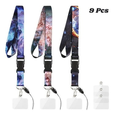 FGY 9PCS Lanyard Detachable Phone Lanyard with Key-chain and Waterproof ID Badge Holder Multi-color