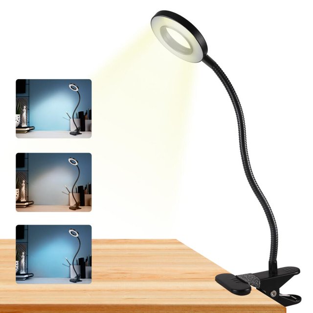 FGY Flexible Clip on Book Light for Desks & Bed Headboards, USB LED