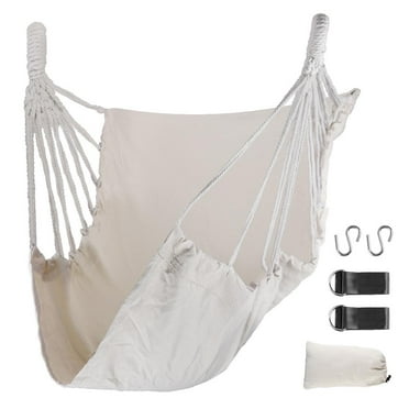 FGY Hammock Chair Swing Portable Canvas Camping Hanging Seat for Outdoor Indoor (Beige)