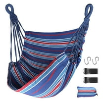 FGY Hammock Chair Swing Portable Canvas Camping Hanging Seat for Outdoor Indoor (Blue)