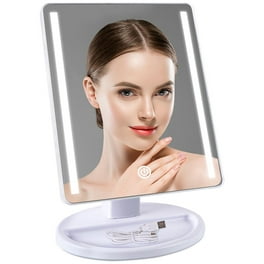Heart Shaped Mirror Makeup Mirror Handheld Mirror Cosmetic Barber Mirror, Size: 9.45 x 5.91 x 0.79, White