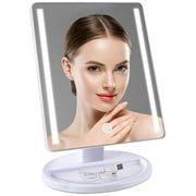 FGY Lighted Mirror Makeup Mirror Rotation LED Mirror Vanity Mirror with Lights Adjustable - White
