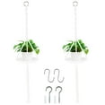 thumbnail image 1 of FGY Macrame Plant Hangers - 2 Pack Indoor Hanging Planter with Hooks for Boho Home Decor (White), 1 of 6