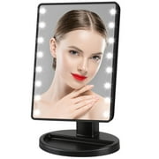 FGY Makeup Mirror Lighted Mirror LED Vanity Mirror 180 Rotating with Adjustable Light Mode - Black