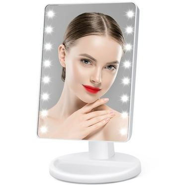 FGY Makeup Mirror Lighted Mirror LED Vanity Mirror 180 Rotating with Adjustable Light Mode - White