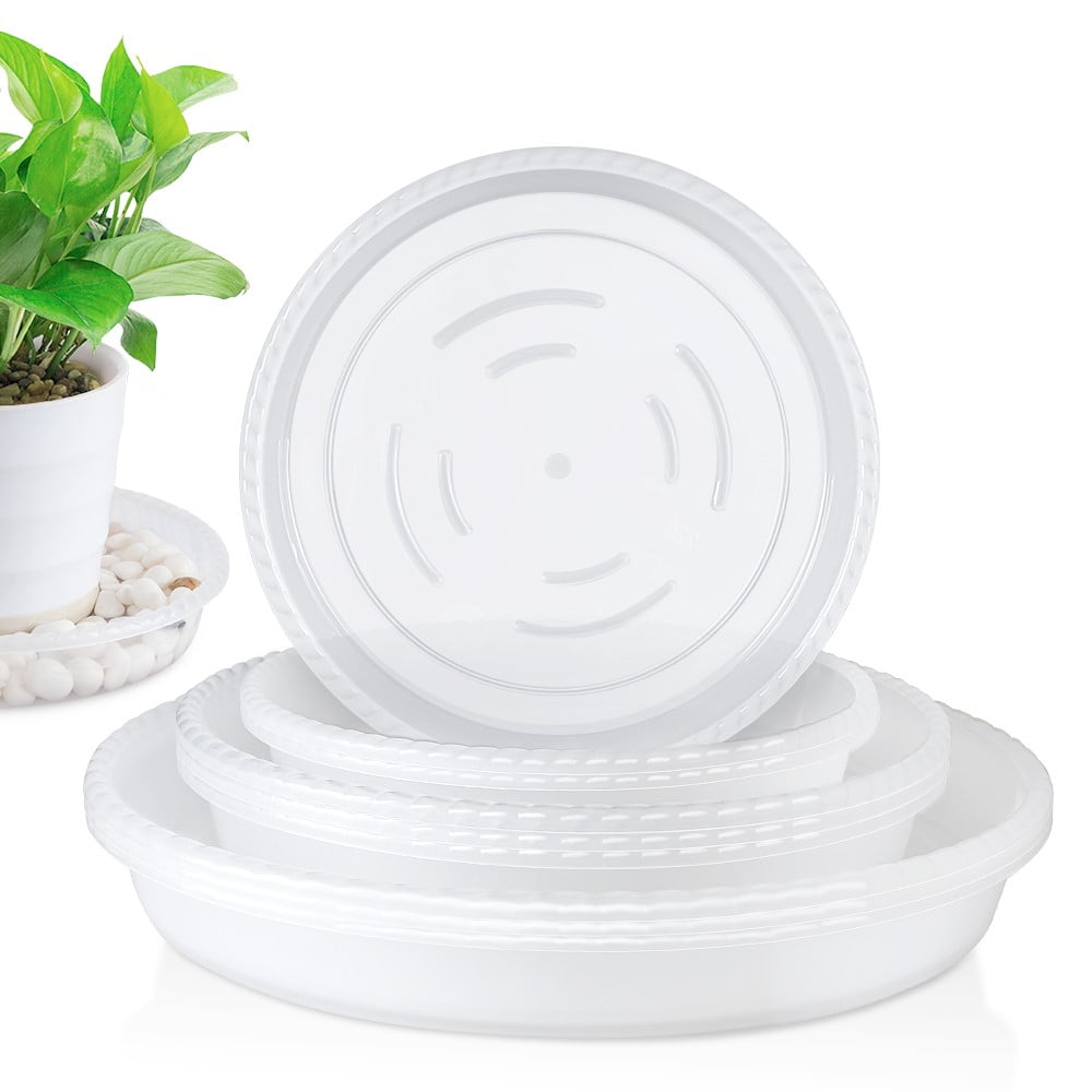 FGY Plant Saucer 9 Packs 8,10,12 inch Clear Plastic Plant Pot Drip Trays