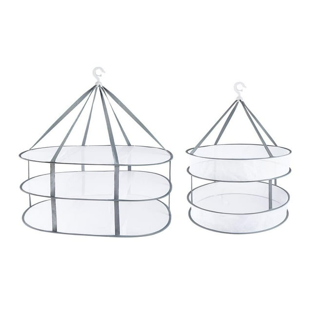 FGY Sweater Drying Rack Set - Foldable 3-Tier Flat Drying Rack & 2-Tier Mesh Clothes Drying Rack for Various Clothes