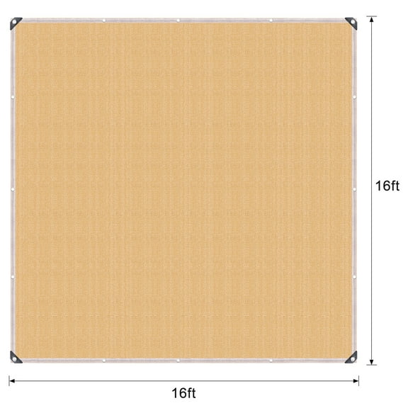 FGYRYK,90% Outdoor Sunblock Shade Cloth UV Resistant Shade Net Taped Edge With Grommets,16x16ft