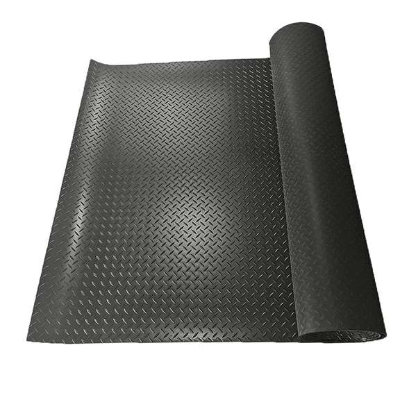 FGYRYK,Garage Flooring Mat Roll Trailer Floor Covering Flooring Raised Anti-Slip Mat,Black,4ft x 6ft