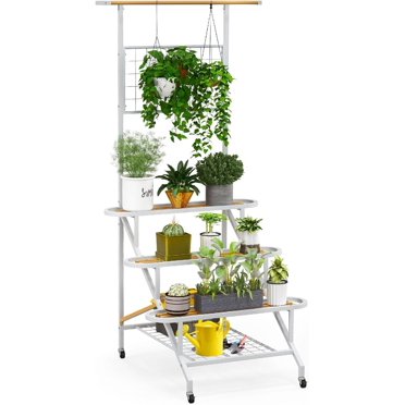 Snapklik.co : 2-tier Hanging Plant Stand, Space-Saving Iron Planter