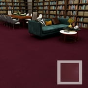 FGYRYK Self Adhesive Carpet Tiles - Peel and Stick Floor Plank Mats with Non-Slip Backing - Easy Installation for Home, Basement,Bedrooms,Burgundy24pcs