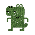 thumbnail image 1 of FGnano Playful Crocodile Shaped Pendulum Wall Clock, Cartoon Style, Green, MDF, 10.2"x12"x1.8", Color Box, 1 of 5