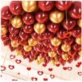 thumbnail image 1 of FH  50pcs Red And Golden Balloon Birthday Decoration Item Metallic Red & Golden For Celebration Birthday, Anniversary, Baby Shower & Evets, 1 of 4