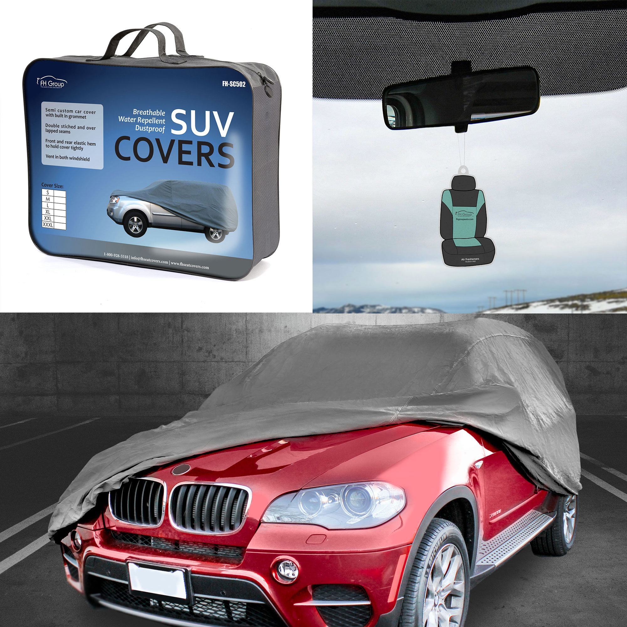 FH GROUP Non Woven Water Resistant SUV Car Cover and Storage bag with bonus Air Freshener - image 1 of 5