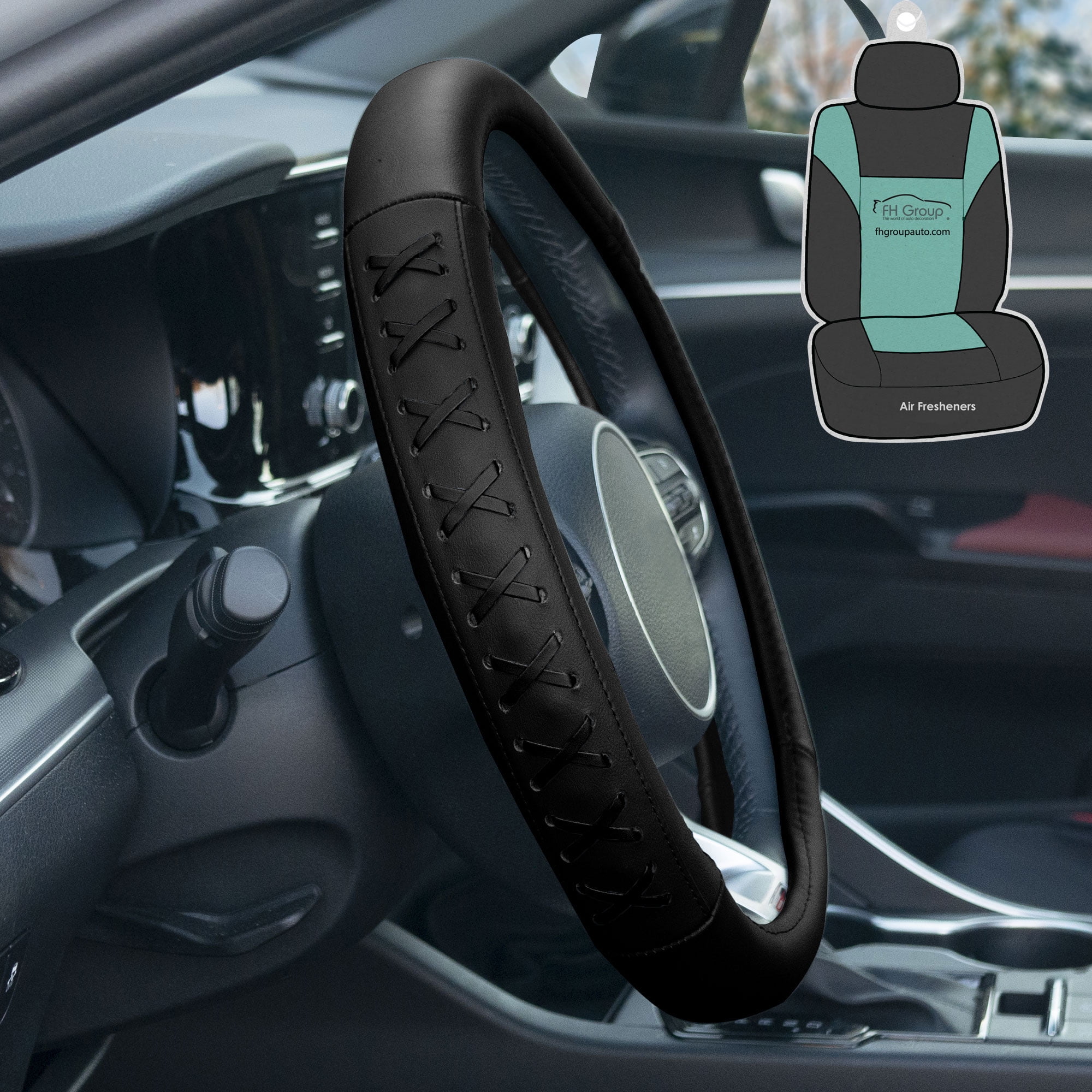 Leather Lace Up Steering Wheel Covernull