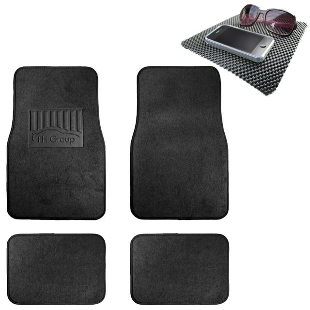FH Group, 4pcs Floor Carpet Mats For Universal Auto Car SUV Van Black w