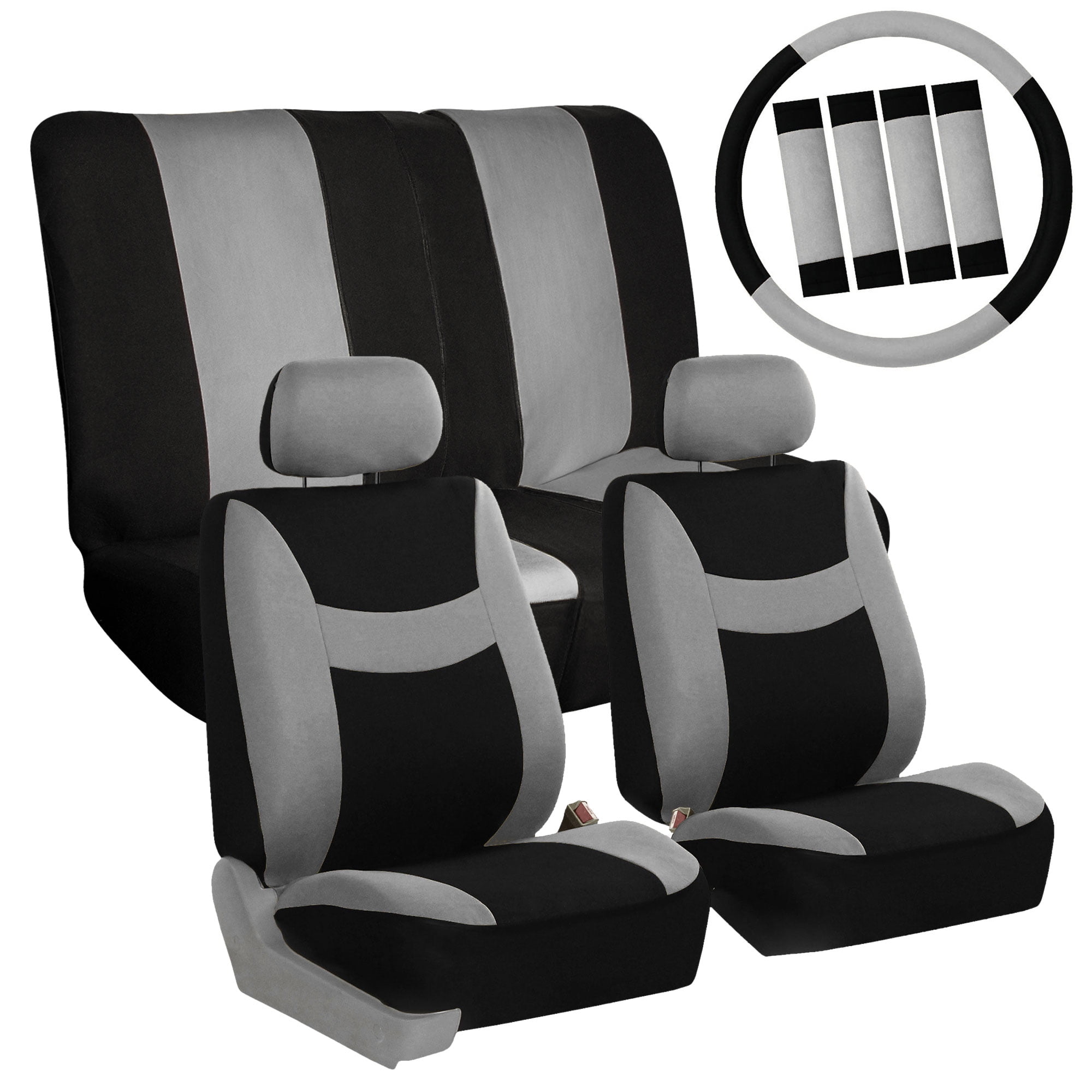 FH Group 6 Colors Car Seat Covers for Car SUV Van Split Bench Full