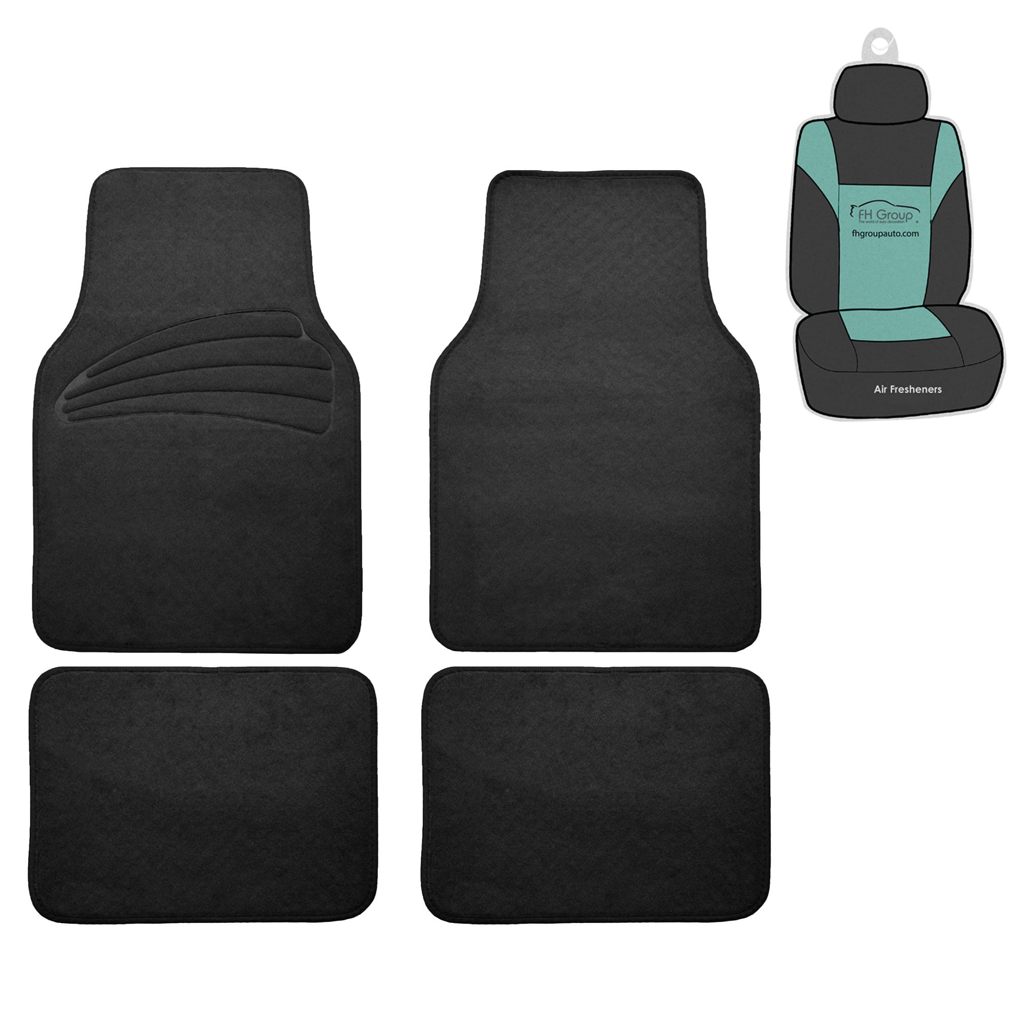 FH Group AFF14401BLACK Universal NonSlip 4pcs Carpet Black Car Floor