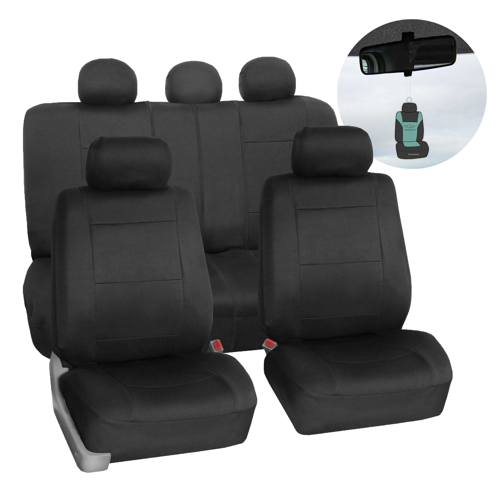 FH Group AFFB083BEIGE115 Beige Neoprene Full Set Car Seat Cover with Air  Freshener
