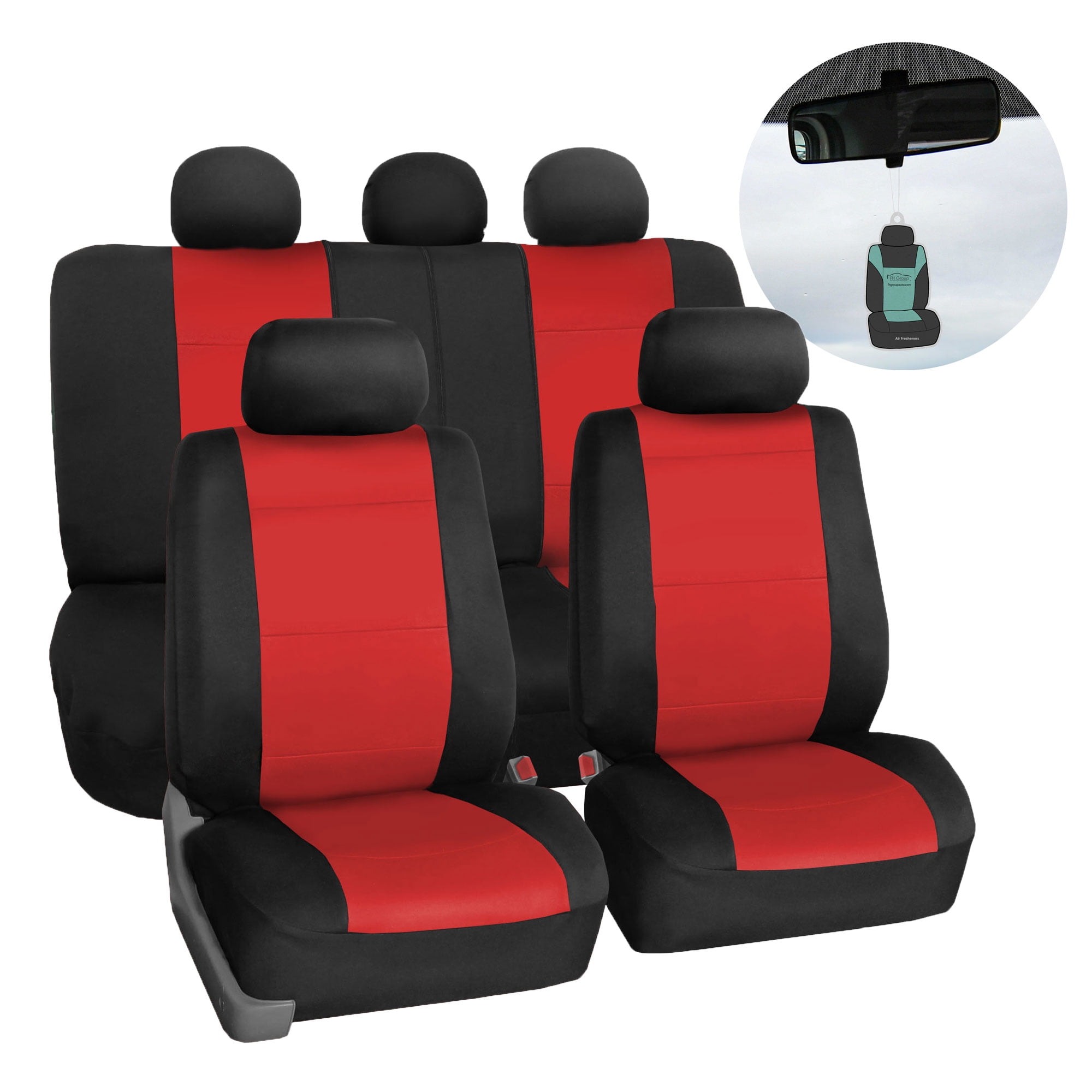 FH Group AFFB083BEIGE115 Beige Neoprene Full Set Car Seat Cover with Air  Freshener