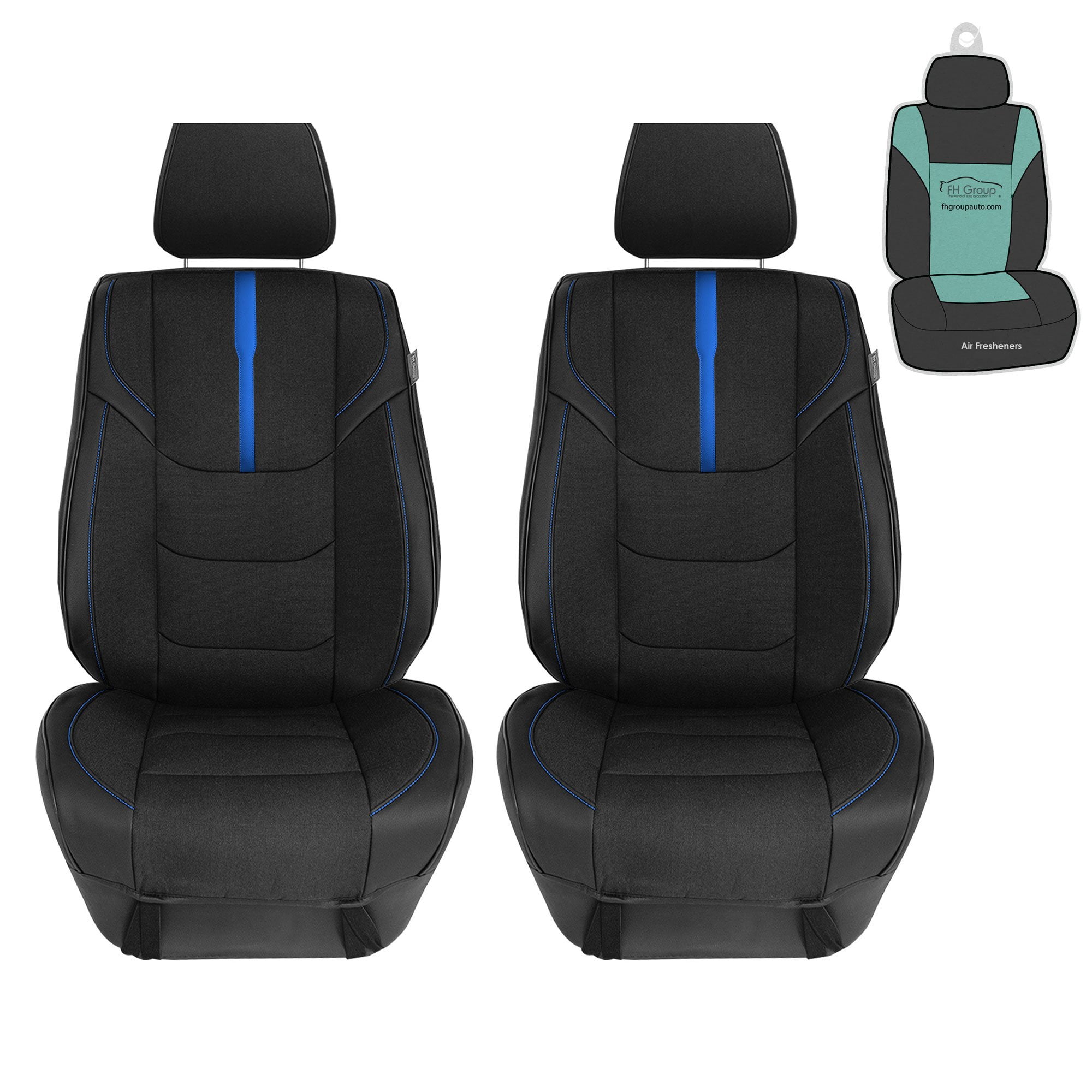 FH Group AFFB215102BLUE Luxury Leatherette Trim Front Car Seat Cushions