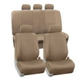 thumbnail image 1 of FH Group, Beige Seat Covers Set for Auto Airbag Compatible Split Bench Covers Set with Free Air Freshener, 1 of 9