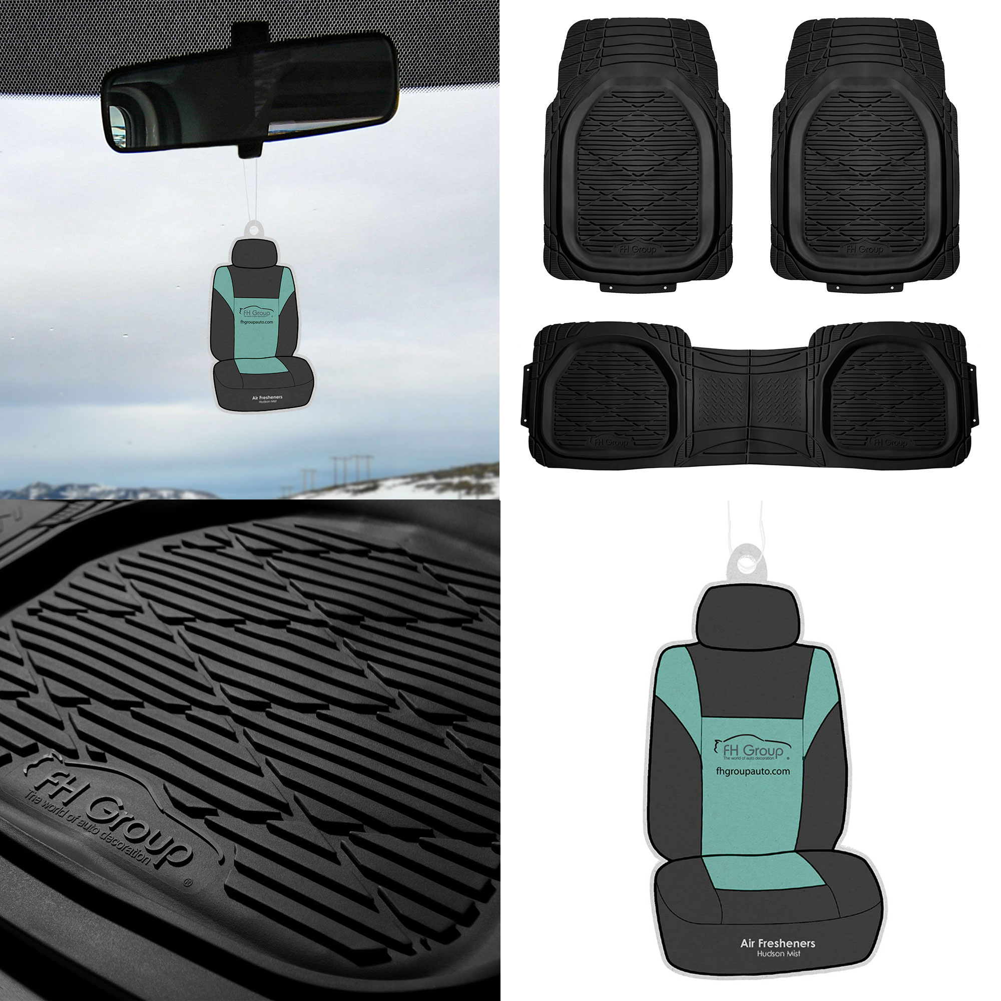 FH Group Car Floor Mats Trimmable Deep Tray Rubber Floor Mats