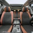thumbnail image 1 of FH Group Car SUV Truck Leatherette Seat Cushion Covers 5 Seat Full Set Seats Black Brown with Gray Dash Mat, 1 of 9