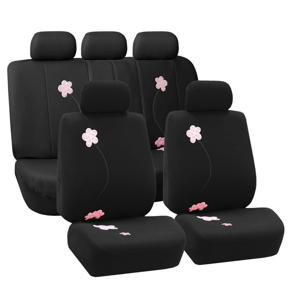 FH Group Car Seat Cover for Cars Trucks SUVs Vans Floral Design - Full Set
