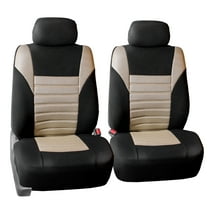 FH Group Car Seat Covers Front Set Premium Beige 3D Air Mesh - Low Back Car Seats with Removable Headrest, Universal Fit, Automotive Seat Cover, Airbag Compatible Car Seat Cover for SUV, Sedan, Van