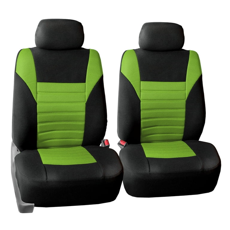 FH Group Car Seat Covers Premium 3D Air Mesh w Removable Headrest Universal Fit Airbag Compatible for SUV Sedan Van Green Front Set