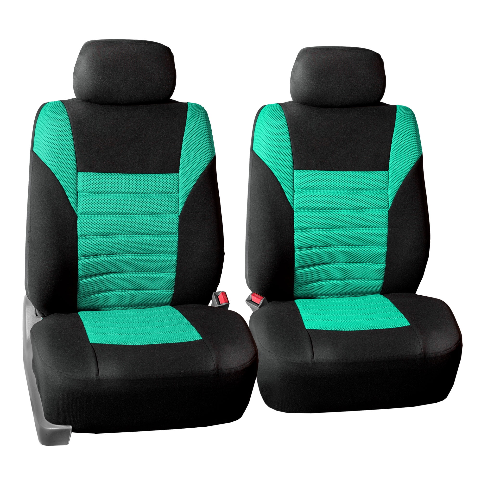 FH Group Car Seat Covers Front Set Premium Mint 3D Air Mesh Low Back Car Seats with Removable