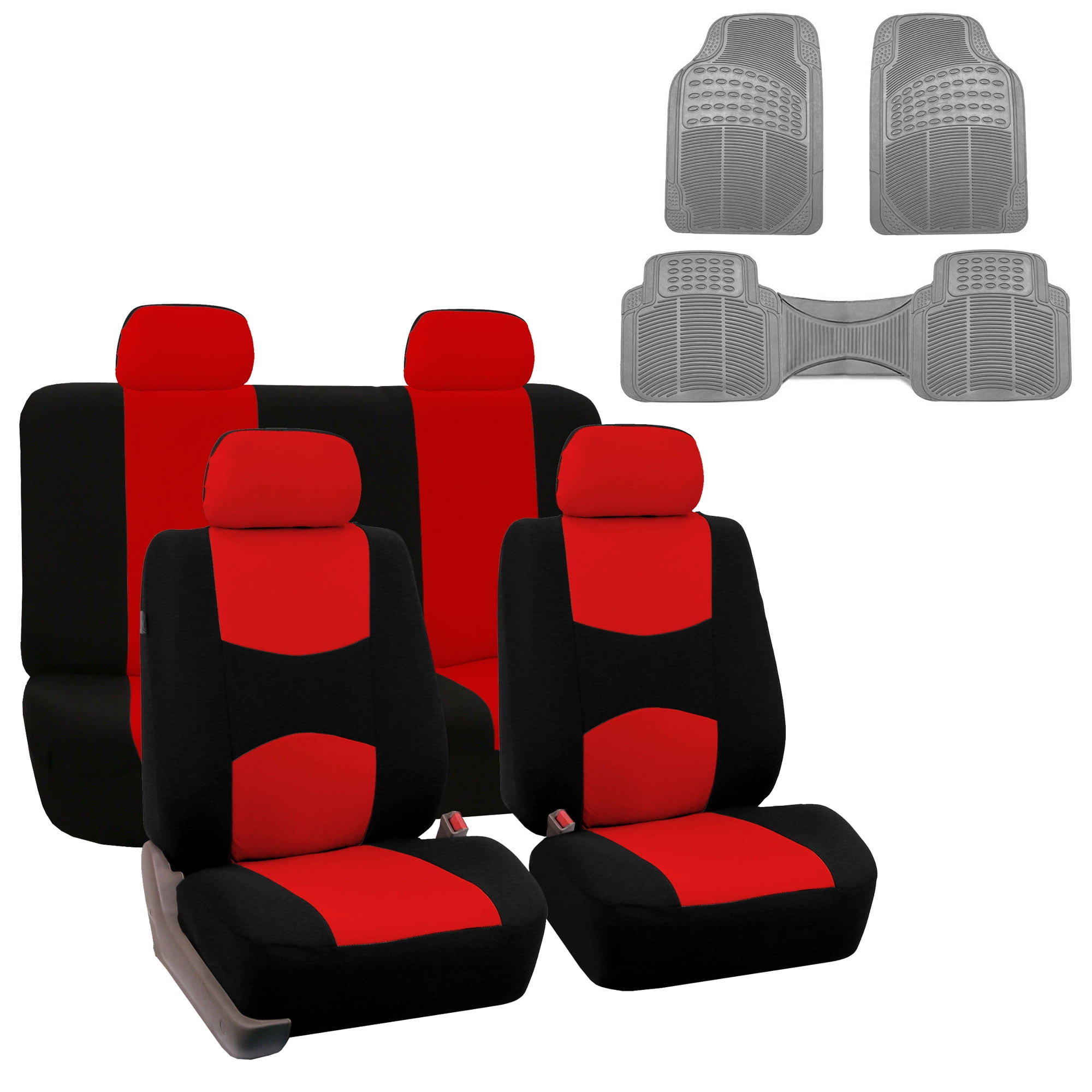 FH Group Car Seat Covers Full Set Cloth - Universal Fit Automotive Seat  Covers, Solid Back Seat Cover, Washable Car Seat Cover for SUV, Sedan and  Van with Floor Mat 
