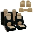 thumbnail image 1 of FH Group Universal Fit Cloth Car Seat Covers for SUV, Van Truck Auto - Solid Bench with Beige Floor Mats, 1 of 9