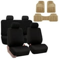 thumbnail image 1 of FH Group Universal Fit Cloth Car Seat Covers for SUV, Van Truck Auto - Solid Bench with Beige Floor Mats, 1 of 9