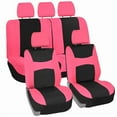 thumbnail image 1 of FH Group Car Seat Covers Light & Breezy Flat Cloth, Full Set w/ Carpet Floor Mats With Colored Trim, 1 of 8