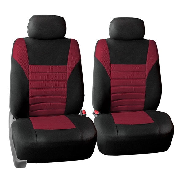 FH Group Car Seat Covers Premium 3D Air Mesh w/ Removable Headrest, Universal Fit Airbag Compatible for SUV, Sedan, Van Burgundy - Front Set