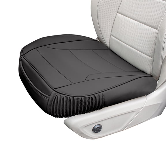 FH Group Car Seat Cushion – Durable PU Leather Bottom Seat Protector, Water Resistant for Car, Sedan, Truck, SUV Black